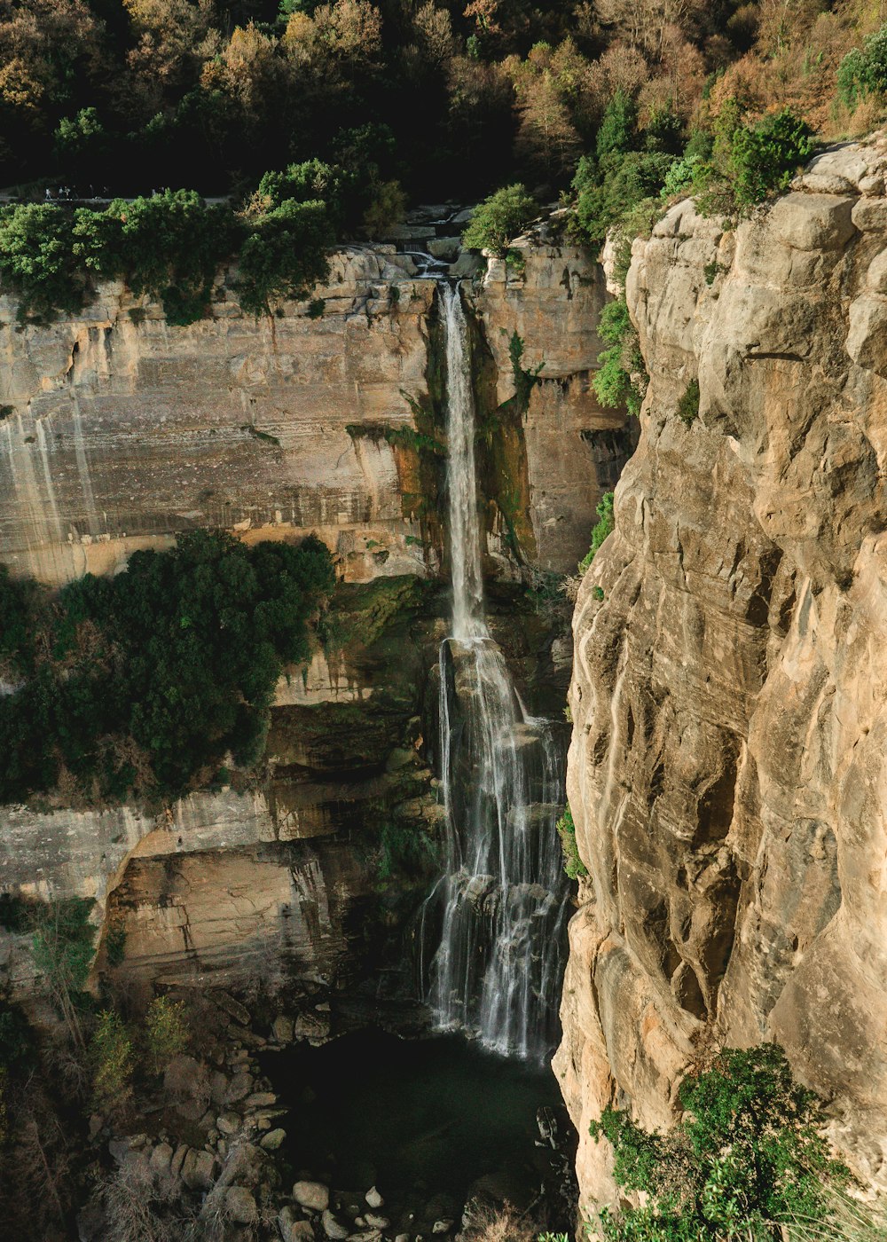 aerial view photography of falls during daytime
