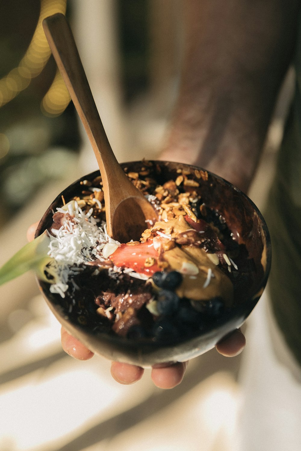 salad on brown bowl