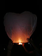 Hands releasing paper lanterns into a twilight sky, symbolizing prayers and hopes rising.