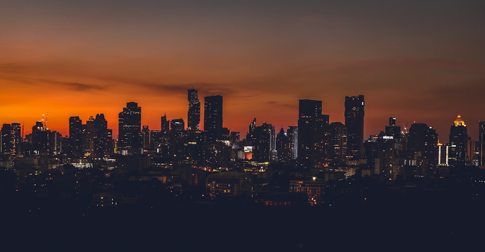 aerial photography of city during night time