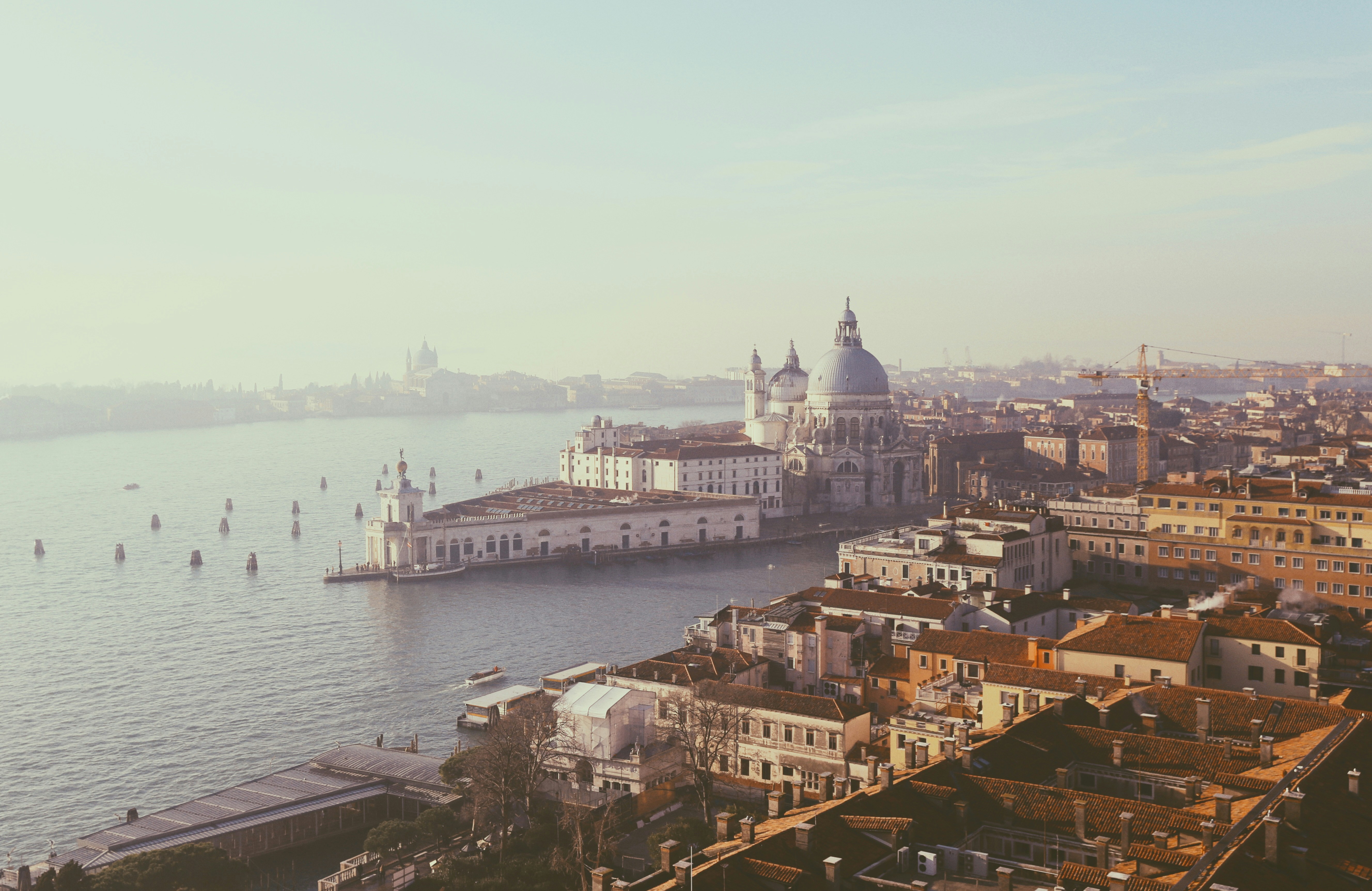 aerial photography of buildings near sea during daytime