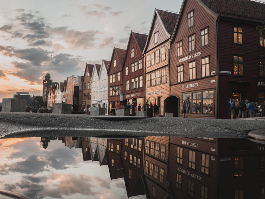 Historic Bryggen waterfront in Bergen