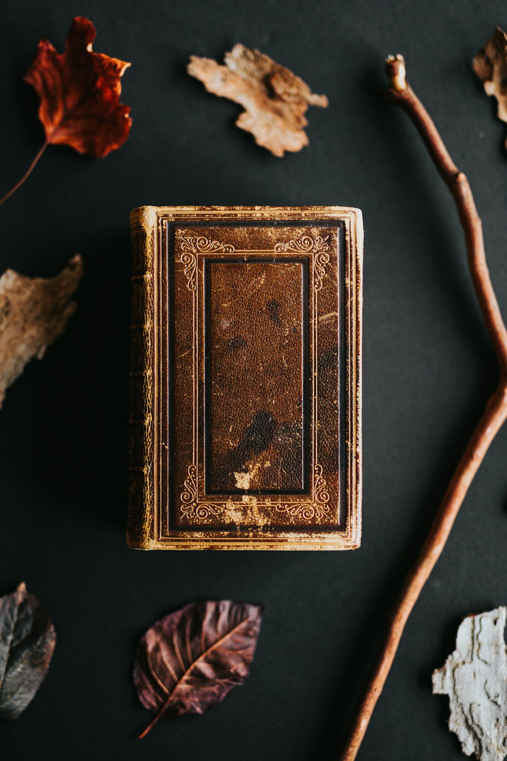 brown book beside brown rod