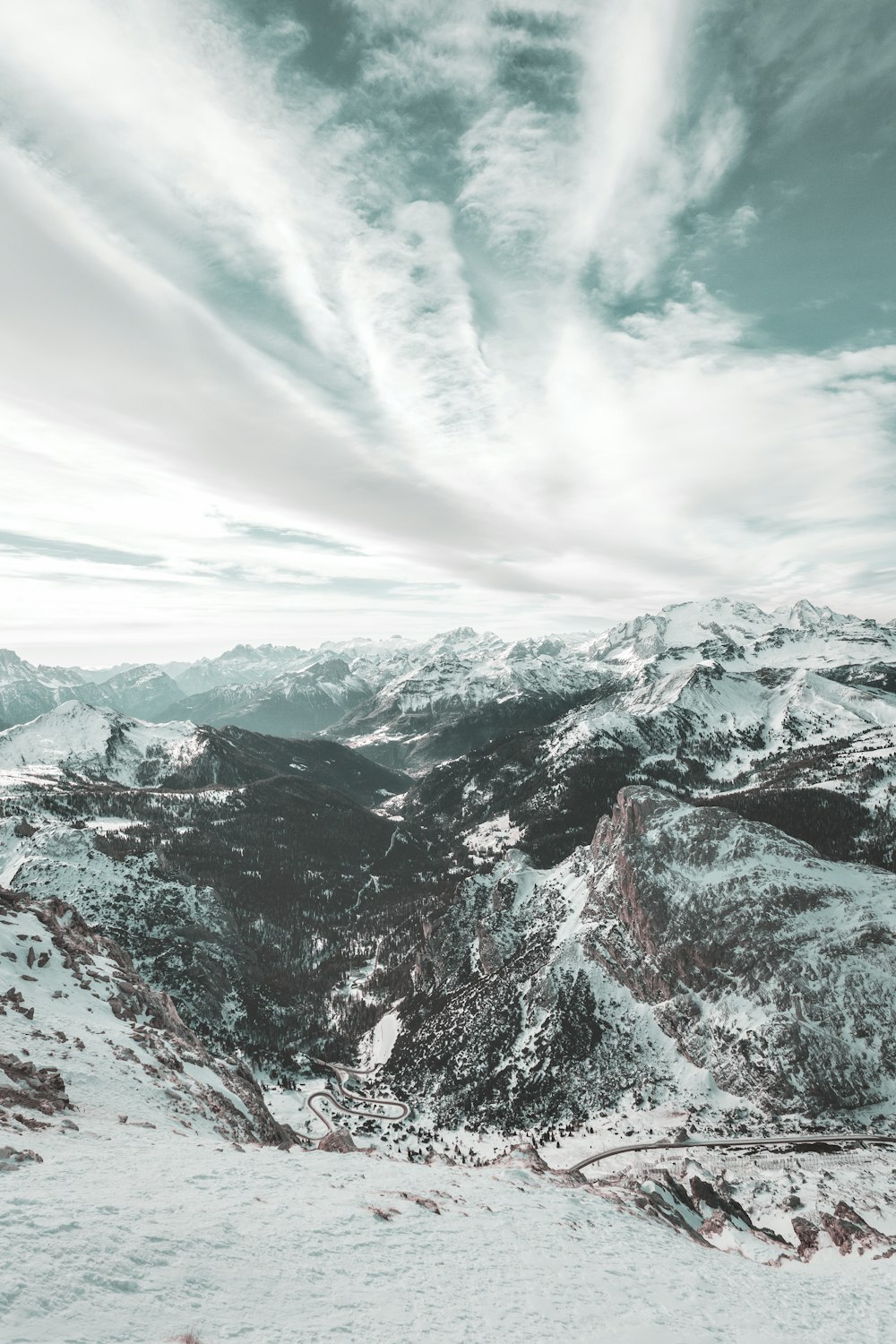 aerial photography of snow-covered mountain during daytime