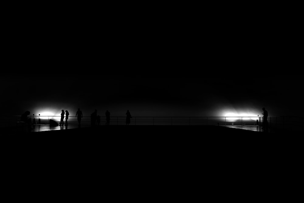 silhouette of people on hallway