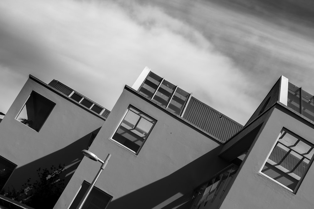 grayscale photo of buildings