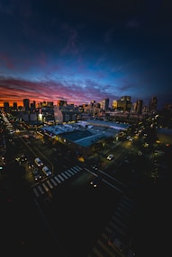 aerial view photography of city at night