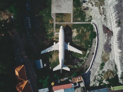 white airplane
