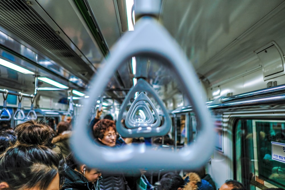 people riding train