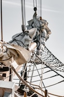 A detailed shot of a perfectly finished double braid splice on a sailboat.