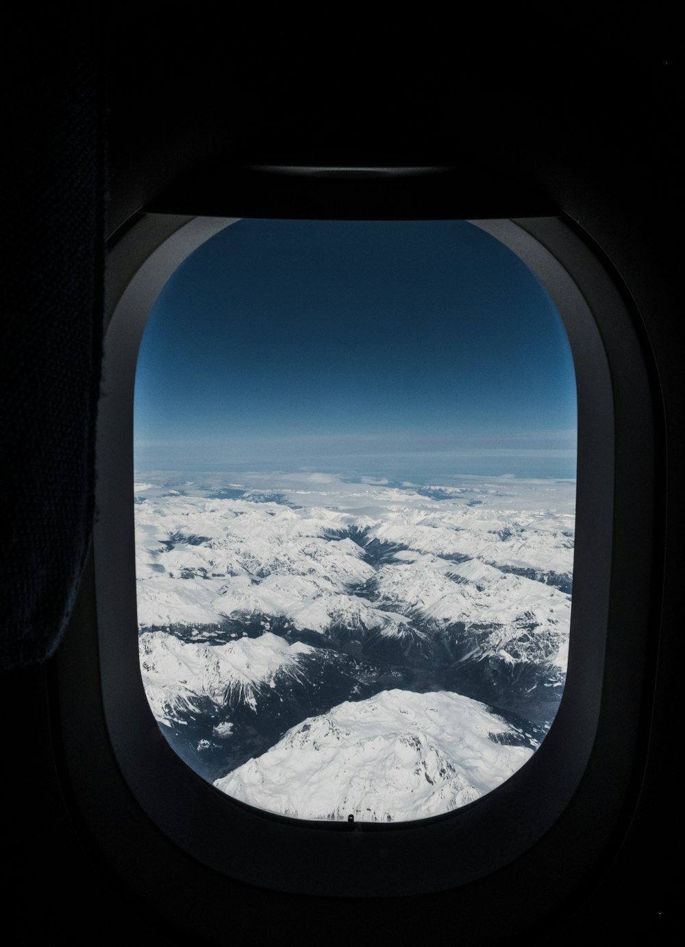 aerial photography of airplane window