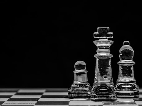 clear glass chess piece