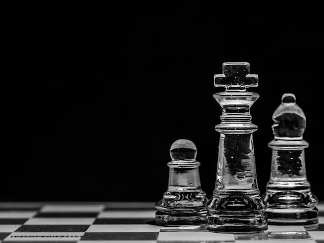 clear glass chess piece