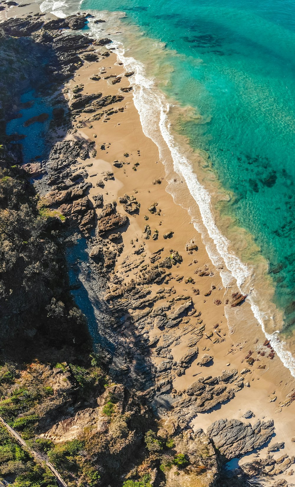 Vue aérienne de la plage