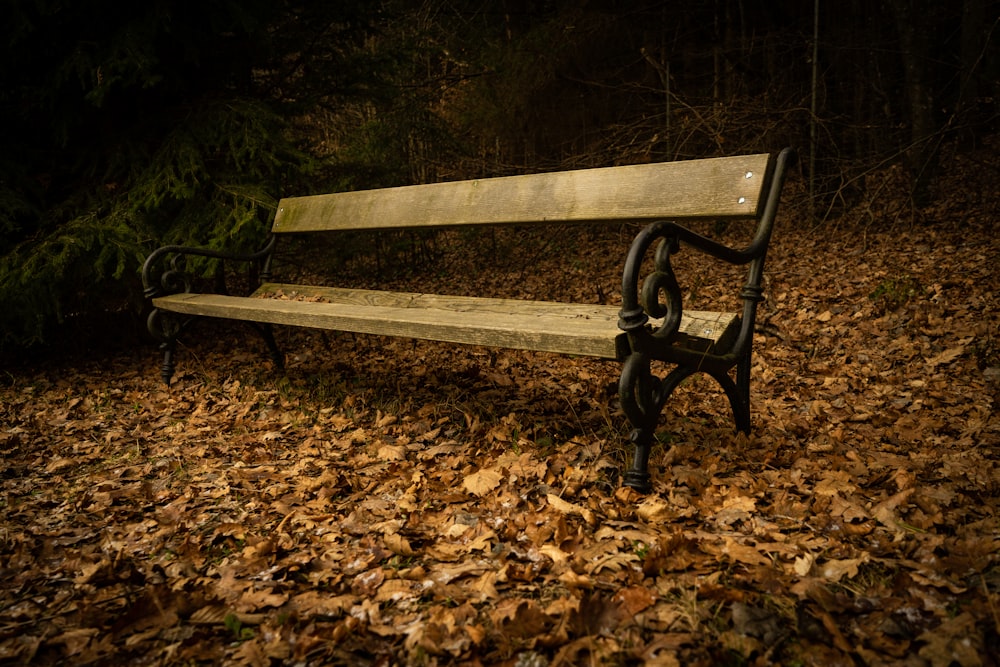 empty brown bench