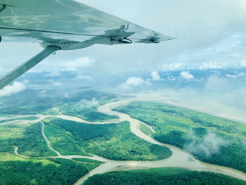 view of Drake Bay, Costa Rica from a sea plane