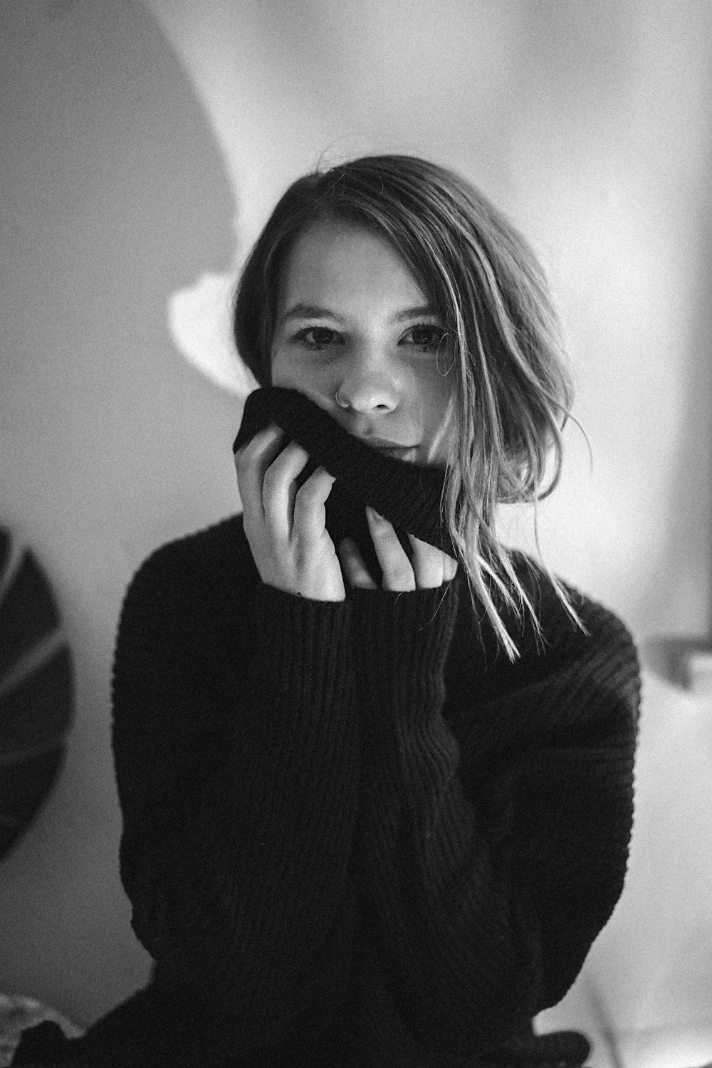 woman in knit sweater