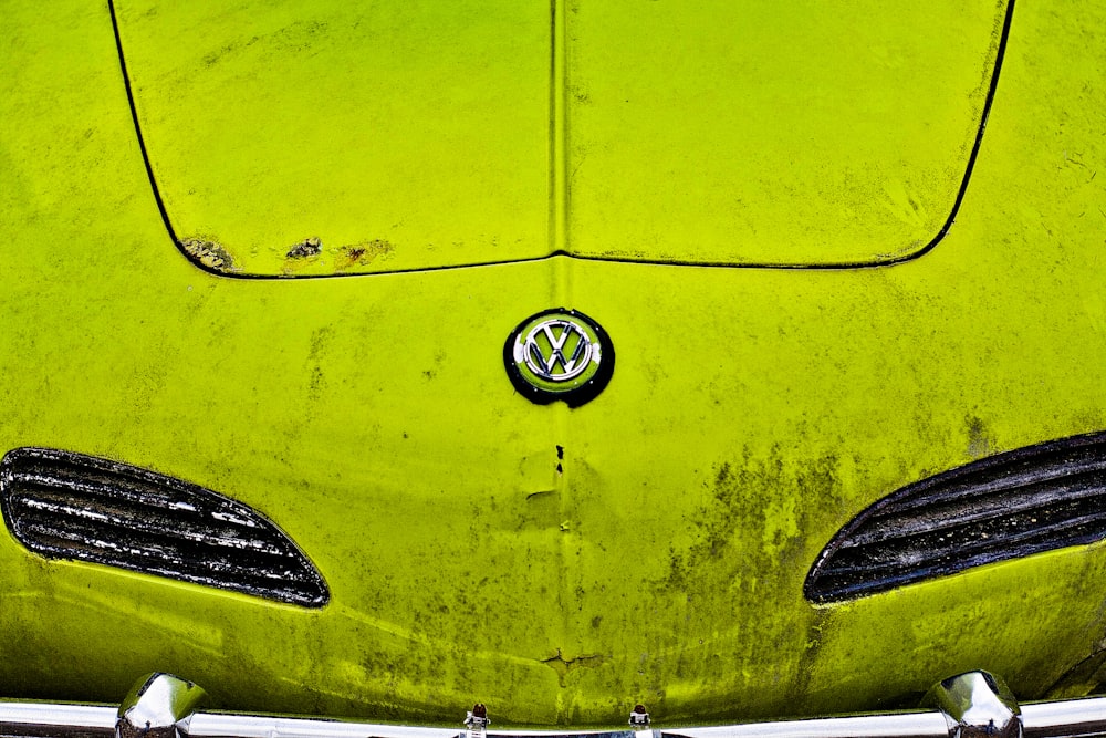 yellow Volkswagen car