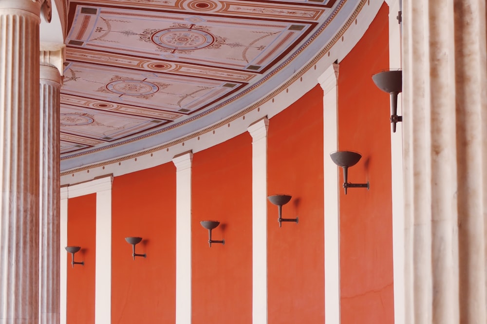 black wall lamps in tunnel building