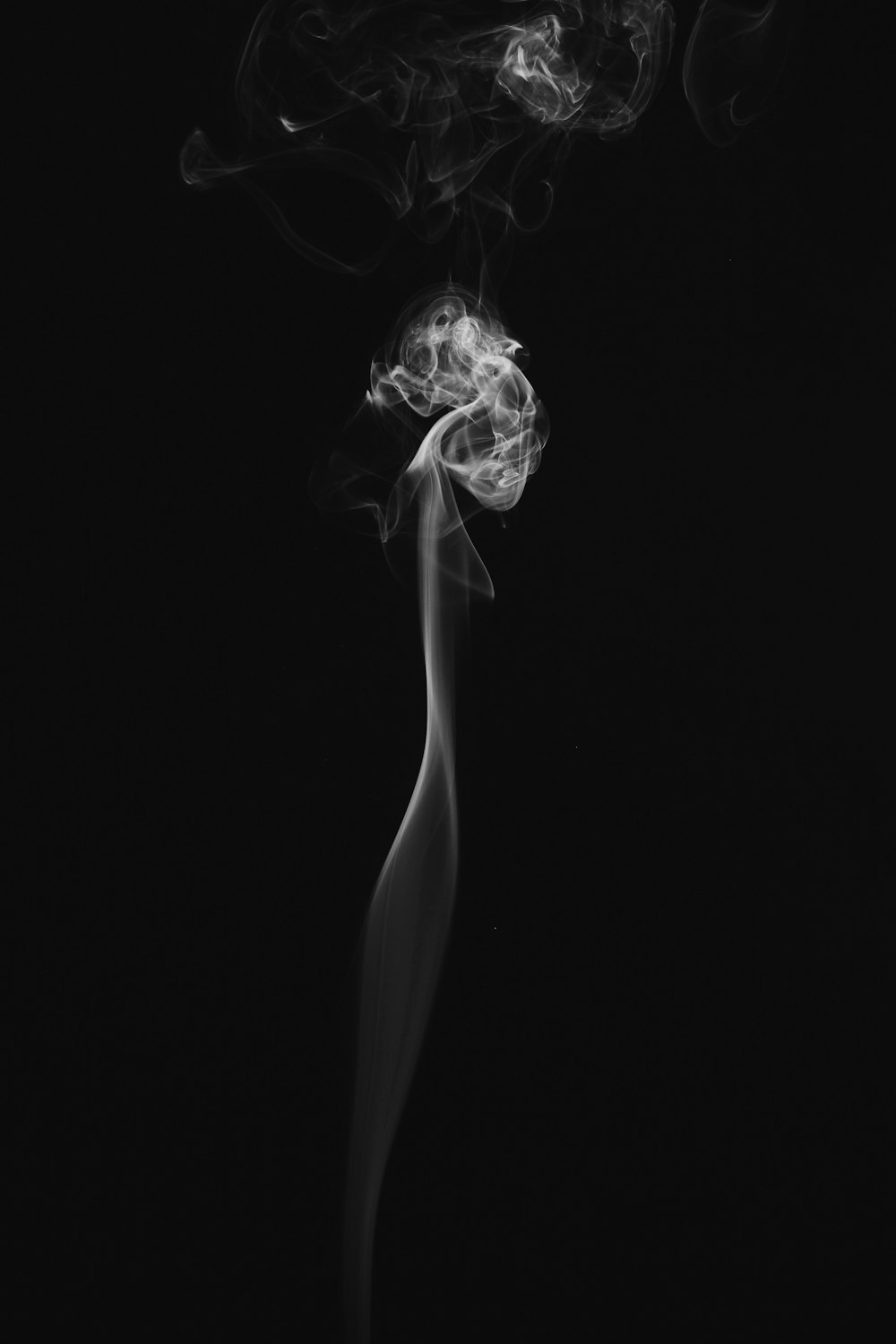 white smoke with black background