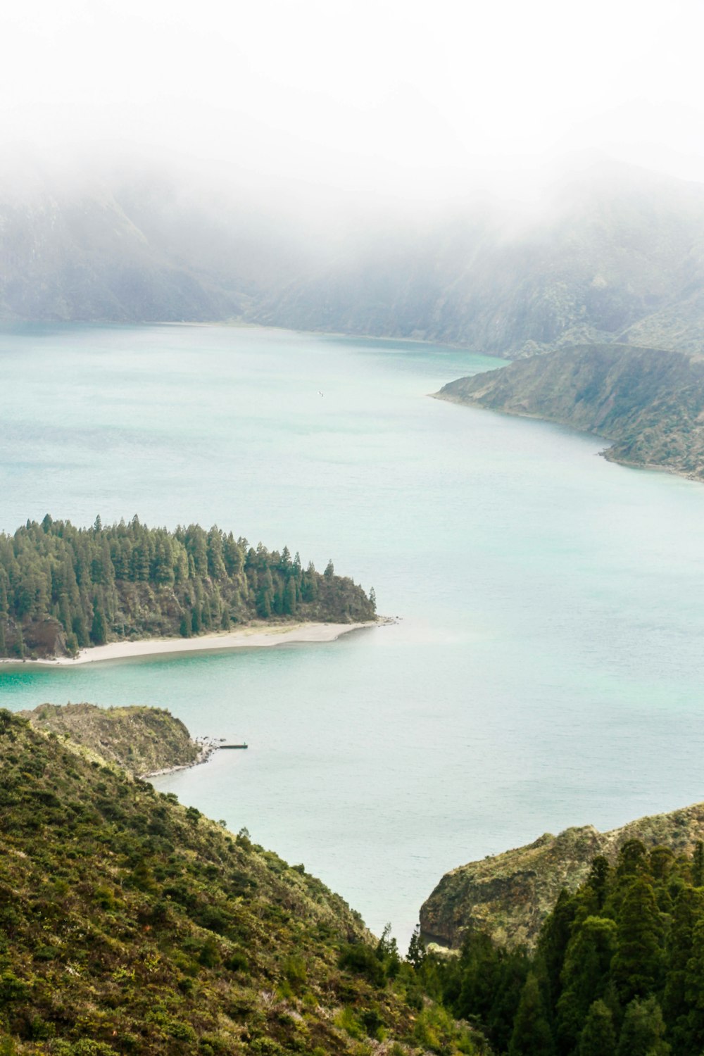 body of water surrounded by islands