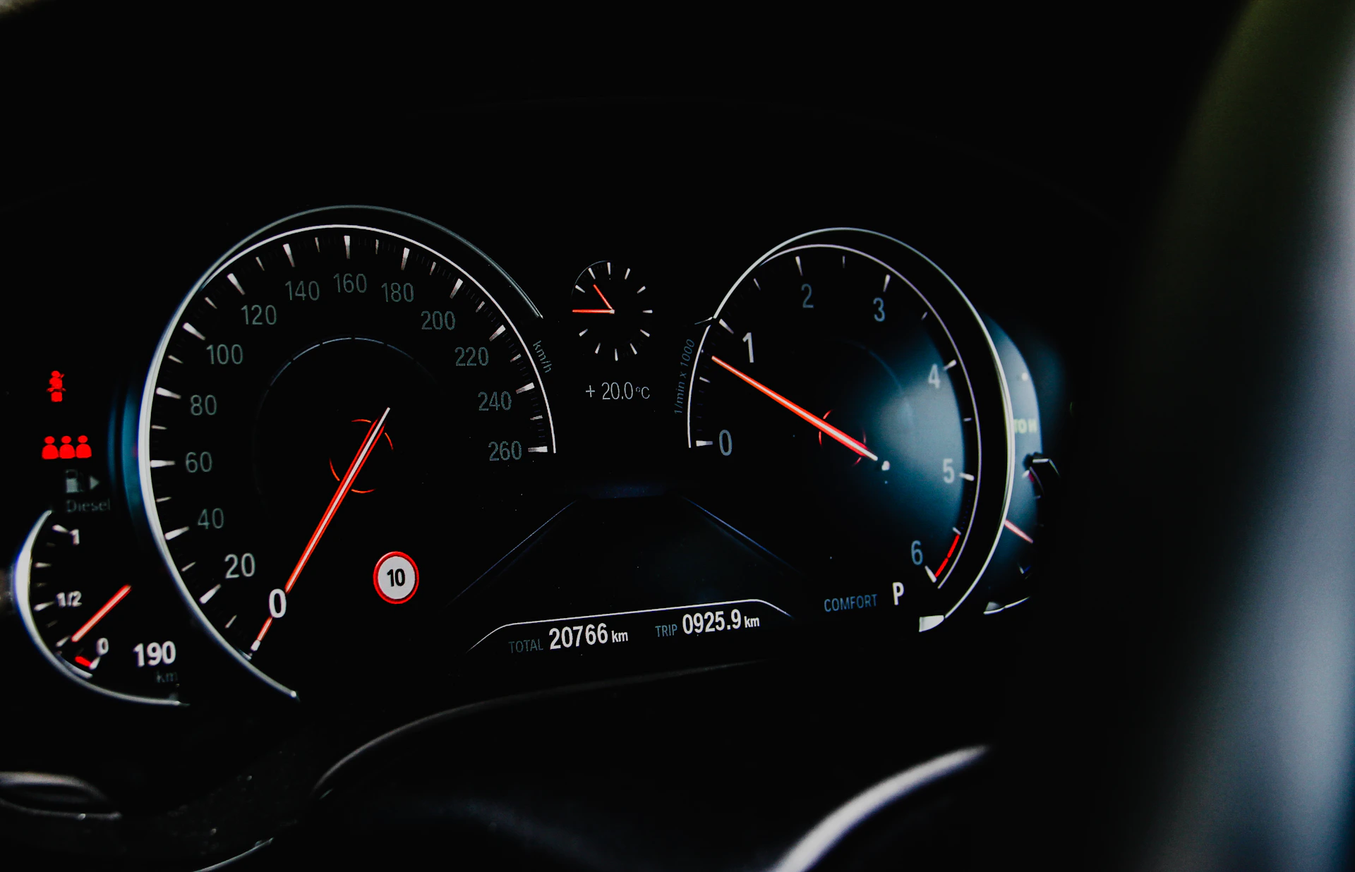 macrshot photography gauge cluster