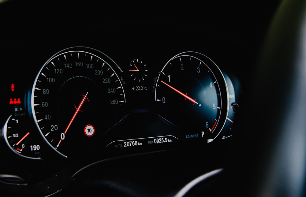 Modern instrument cluster showing odometer mileage