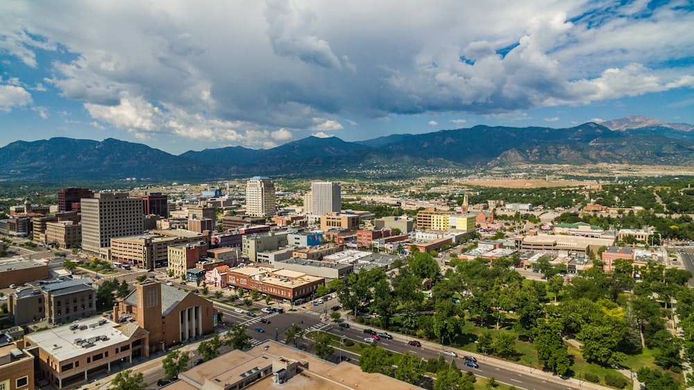 Photographie de vue aérienne de la ville