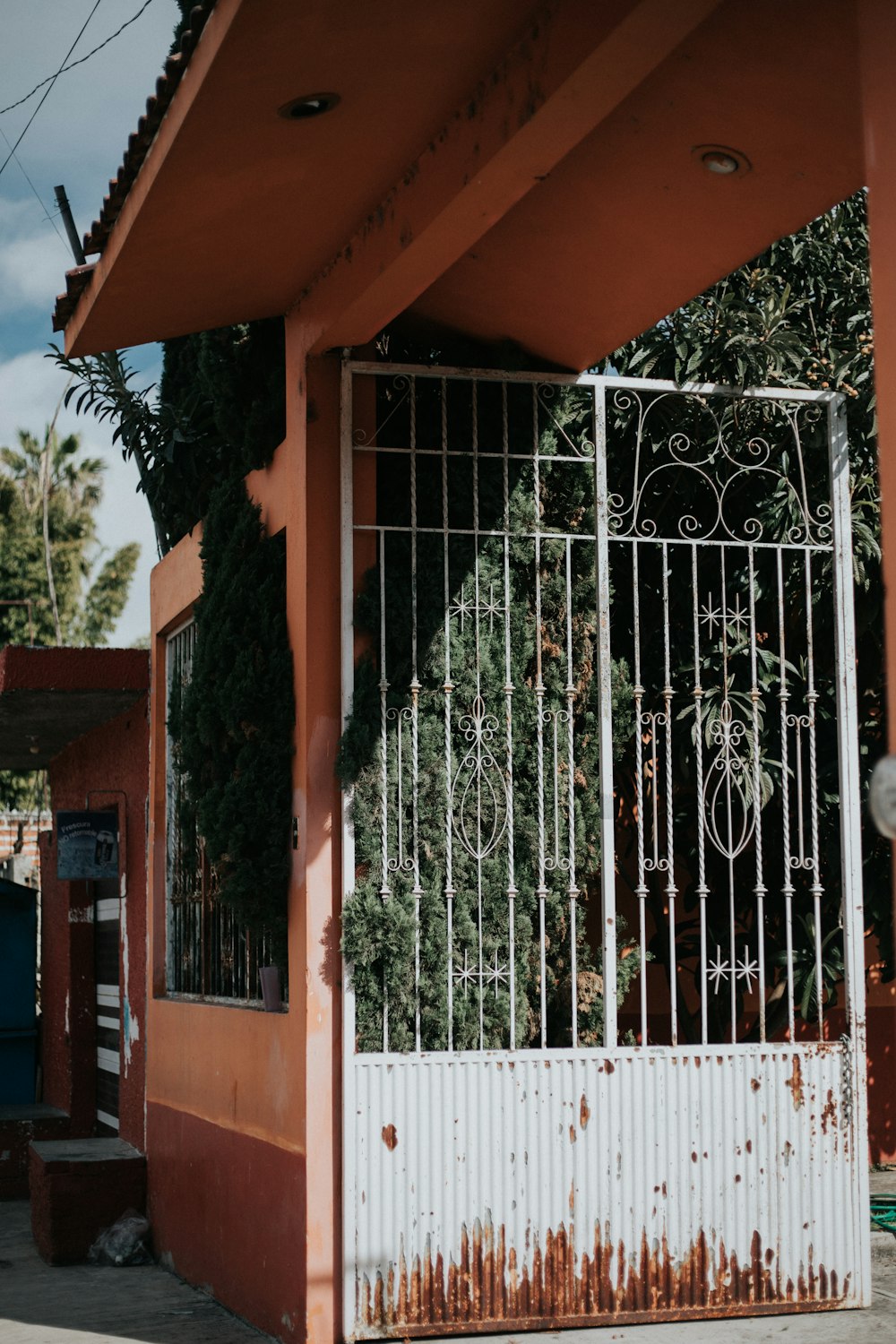 white metal gate