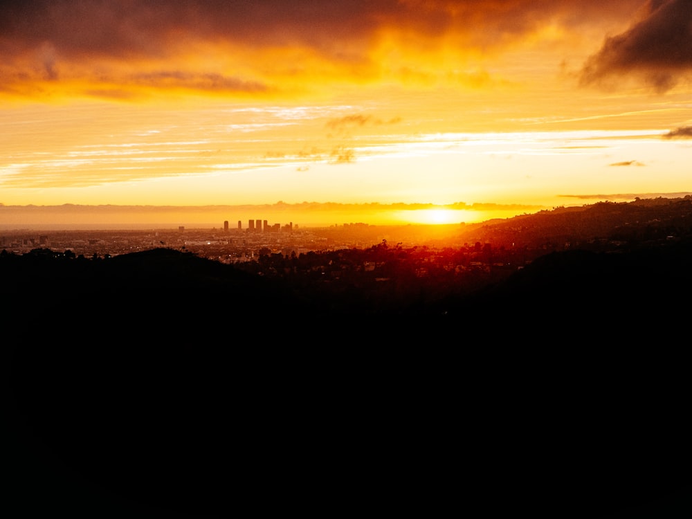 panoramic photograph of sunset