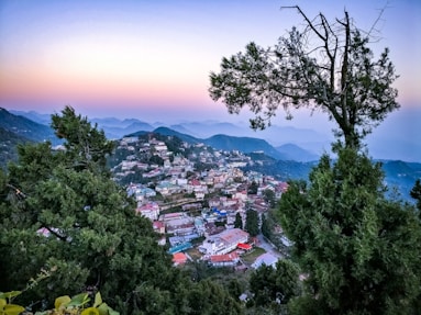 aerial photography of city surrounded by mountains during daytime