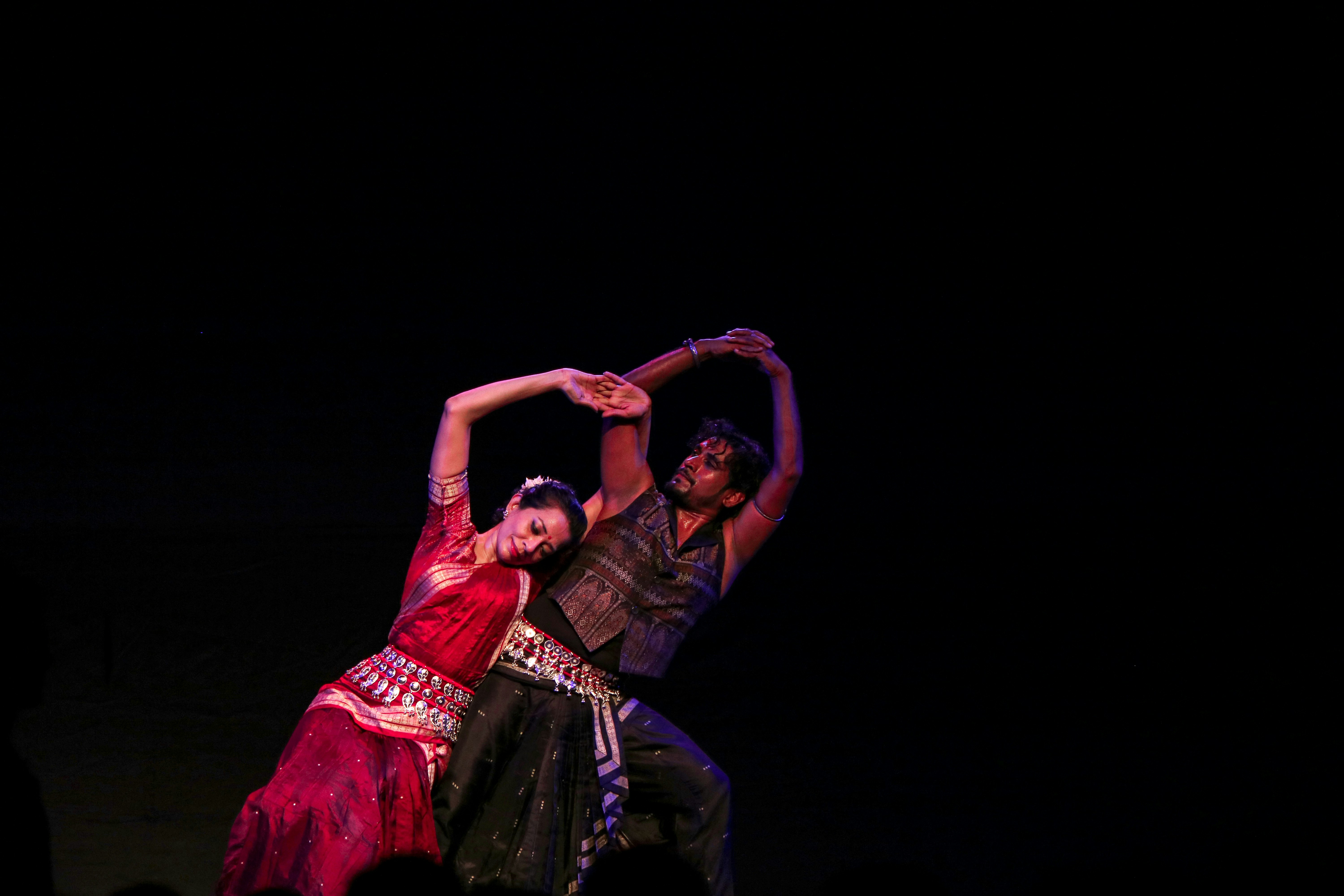 man and woman dancing together