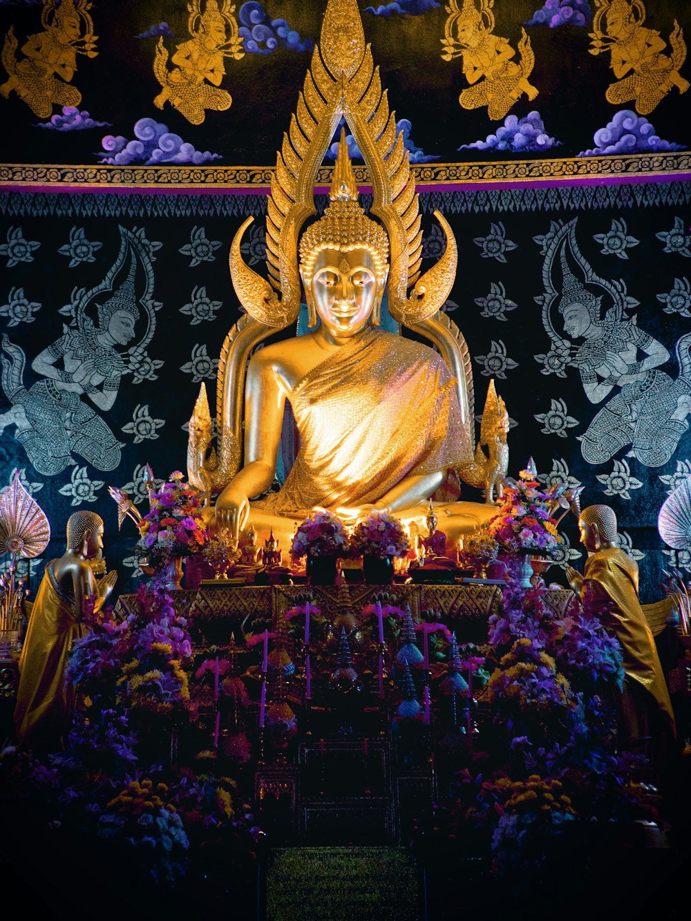 lighted buddha statue