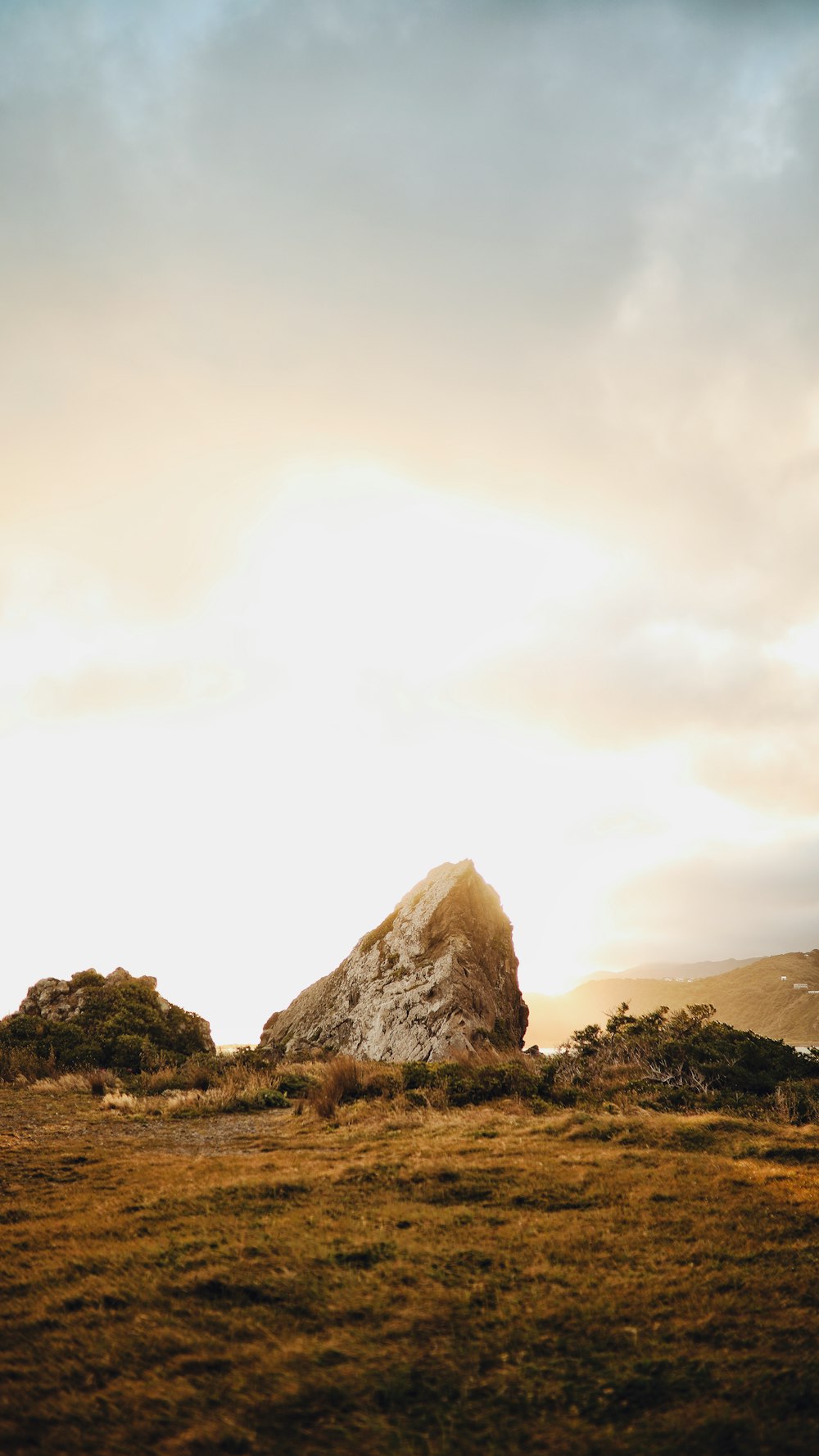 rock formation under clear blue sky