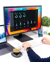 flat screen computer monitor displaying internet speed