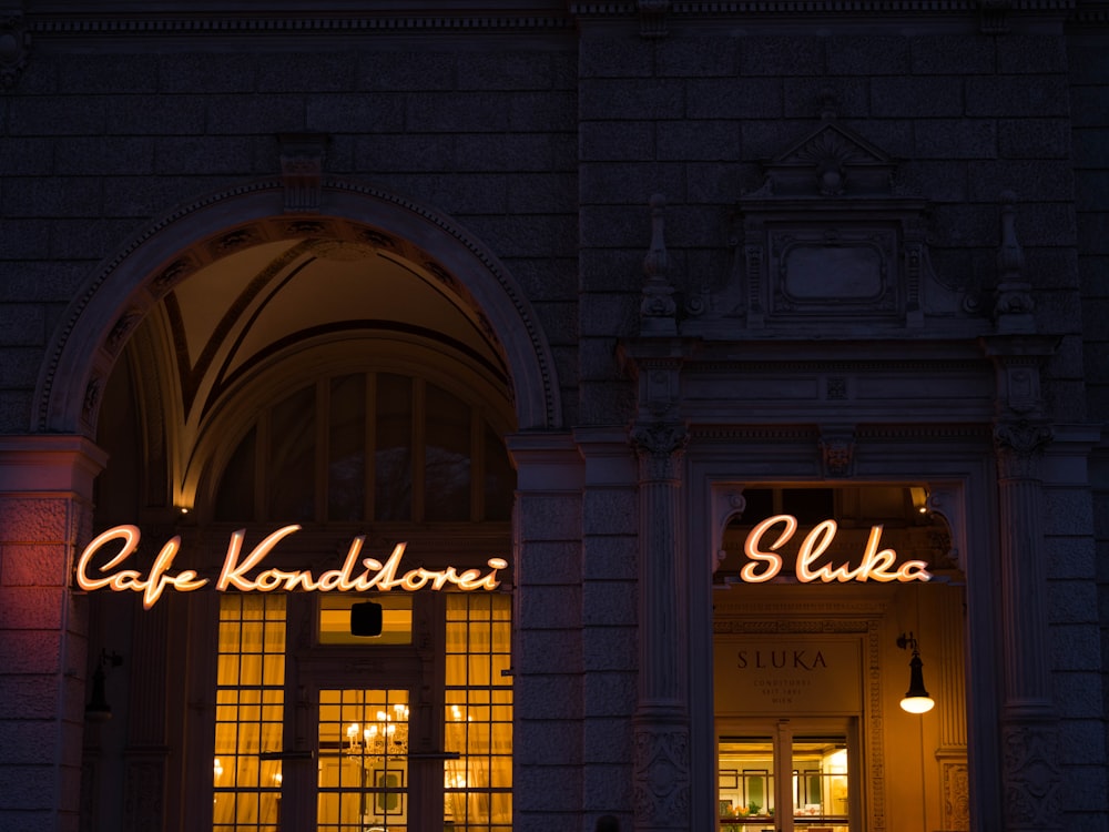 storefront during nighttime