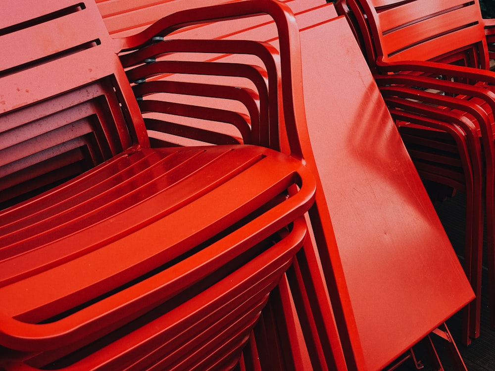 stack chairs and folding tables photo