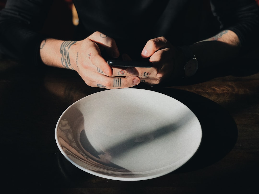 round white ceramic plate