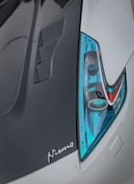 Detailed shot of a carbon fiber hood designed for the Nissan Skyline R34 GT-R.