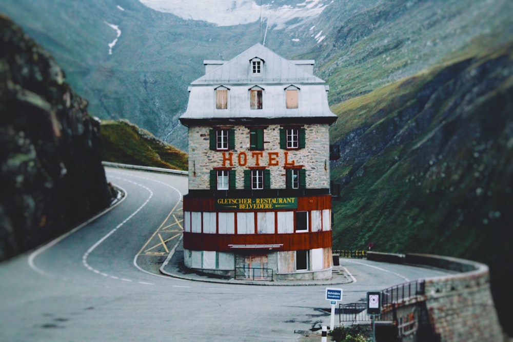 white and red concrete building