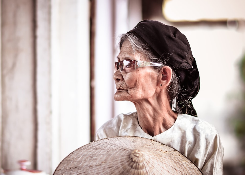 woman looking side view