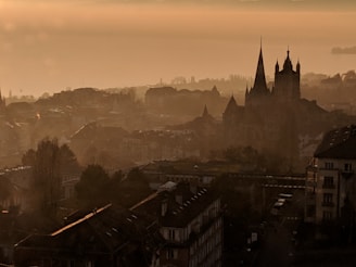 Sunset over the historic Cathedral of Murcia with warm golden light