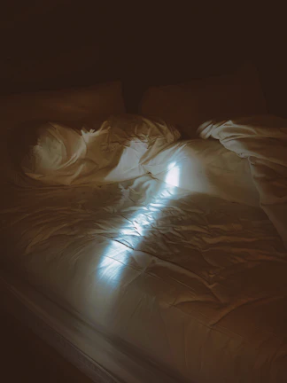 Soft lighting illuminating a peaceful meditation space with floor cushions and gentle shadows.