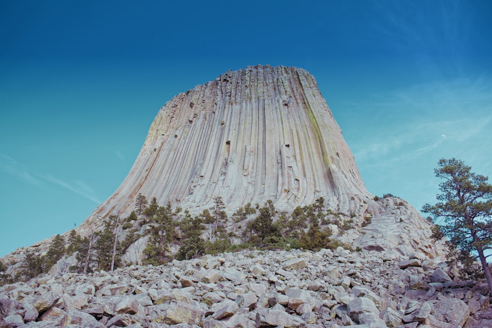 grey rocky canyon mountain under blue sky