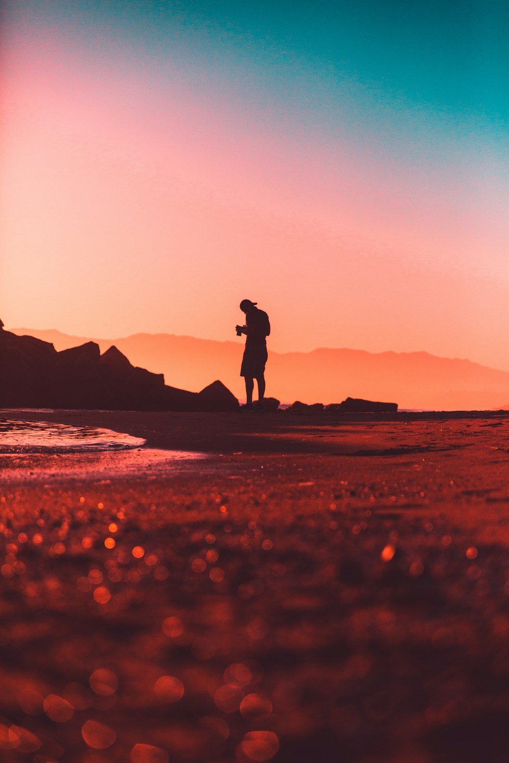 silhouette of person standing