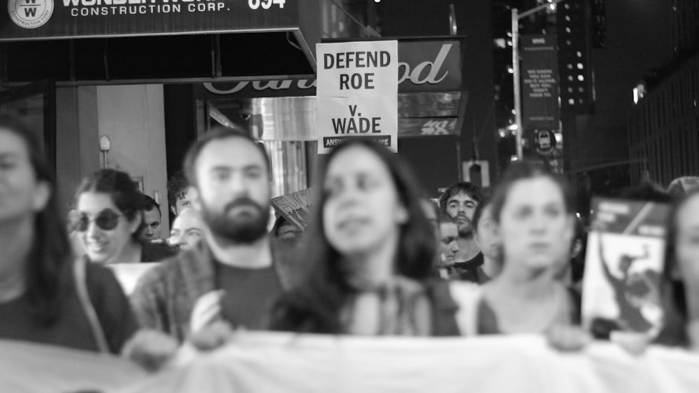 group of people marching