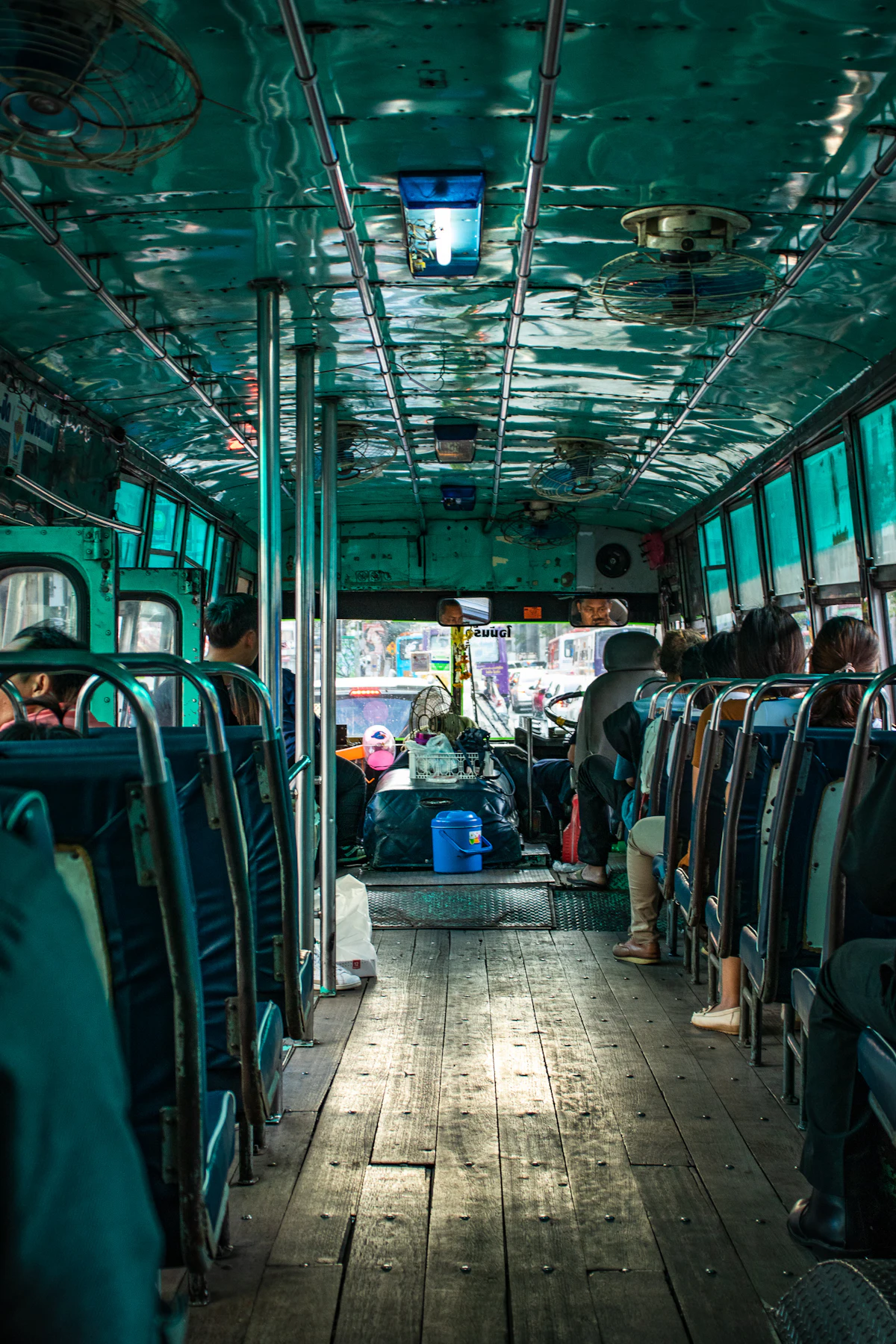 Passengers inside a coach