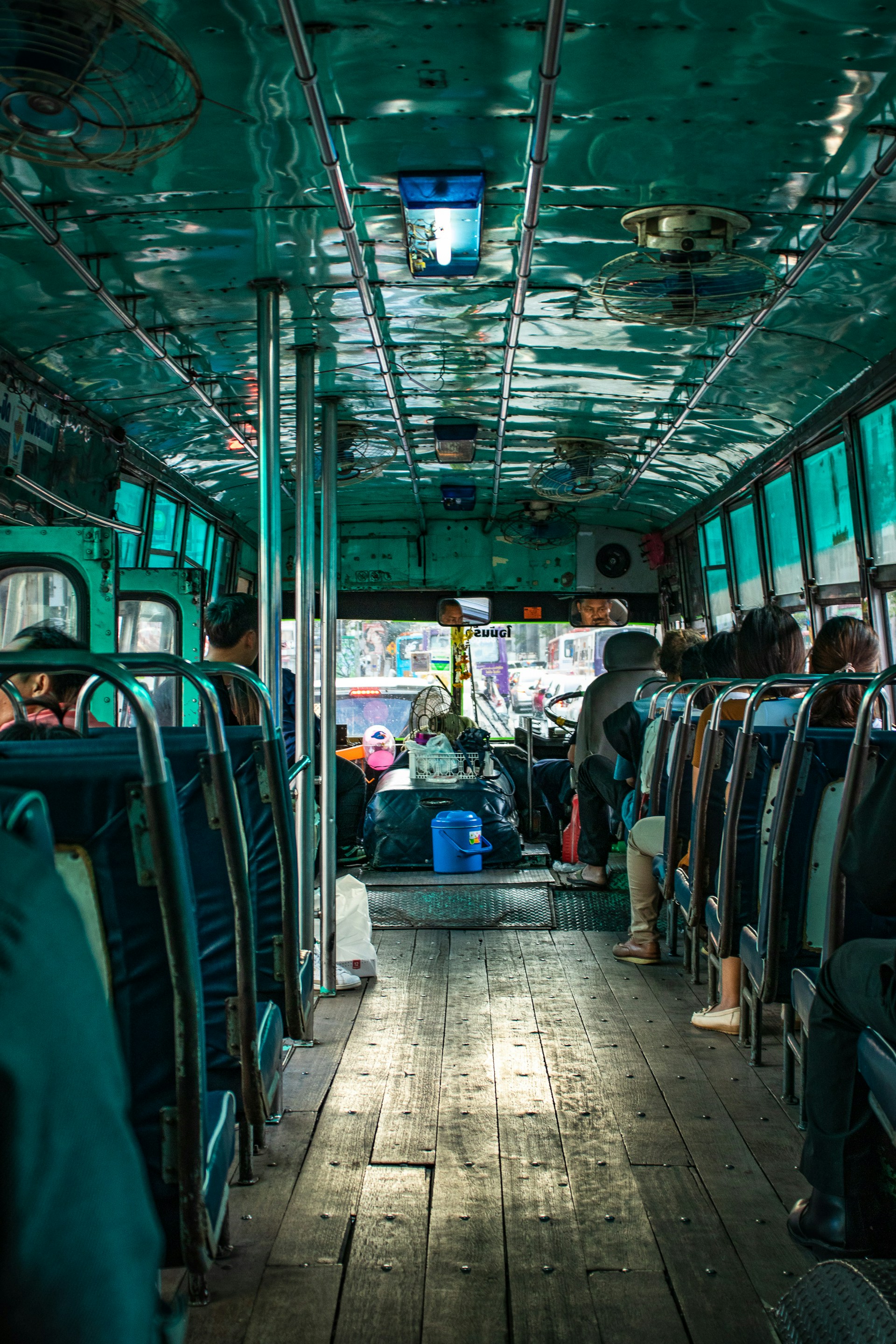 people sitting inside vehicle