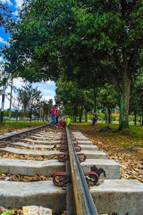 A group of children with special needs enjoying their AMTrykes together in a park setting.