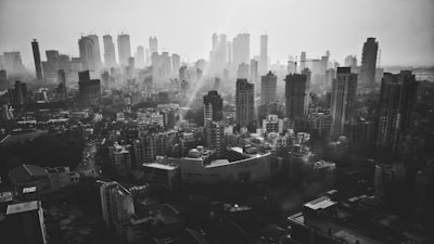 aerial photography of high-rise buildings mumbai google meet background